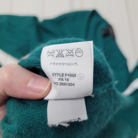 J. Crew wool V neck pullover sweater deep green - Picture 6 of 8